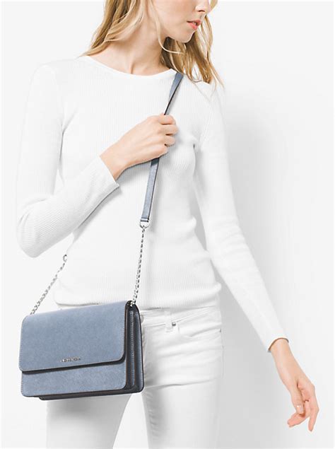 michael kors daniela grey|Daniela Large Saffiano Leather Crossbody Bag .